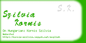 szilvia kornis business card